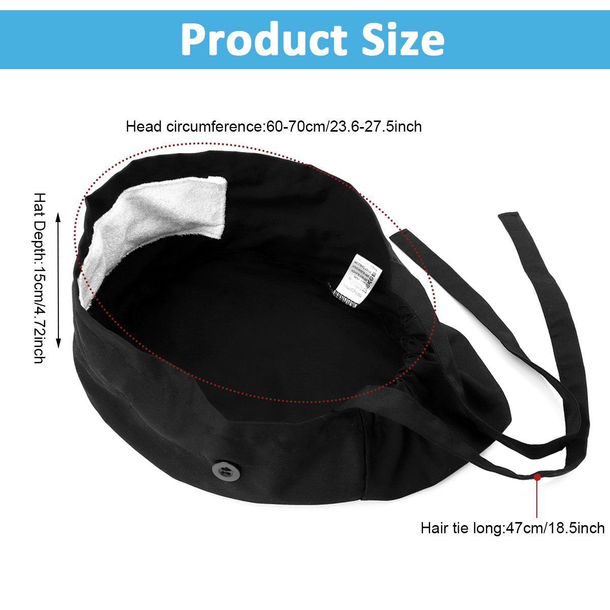 SANNIDHI Working Cap for Women, Cotton Nurse Cap, Women Nursing Work Cap with Buttons & Sweatband, Elastic Tie Back Workshop Cap for Cleanrooms, Laboratories, Restaurants (Black) SANNIDHI Working Cap for Women, Cotton Nurse Cap, Women Nursing Work Cap with Buttons & Sweatband, Elastic Tie Back Workshop Cap for Cleanrooms, Laboratories, Restaurants (Black)